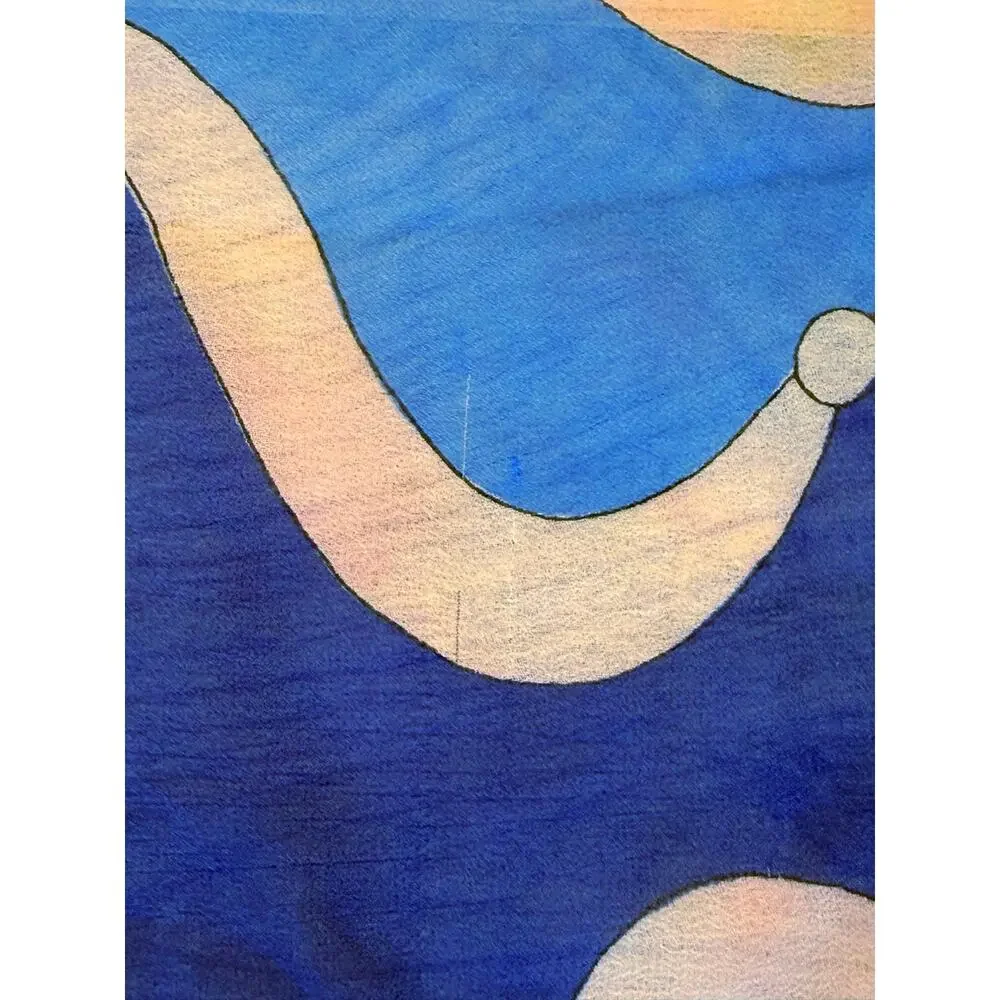 Vintage Vera Neumann Signed Silk Chiffon Scarf Psychedelic Swirl Red Blue White⁠